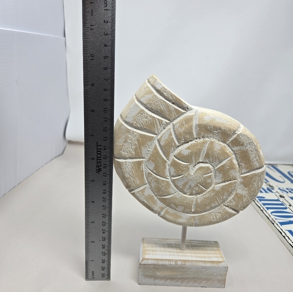 Beach Trio Faux Wood Distressed Sea Shell Sea Horse Ocean Saying White & Blue - Picture 12 of 13
